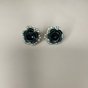 Black Rose Diamond Studs